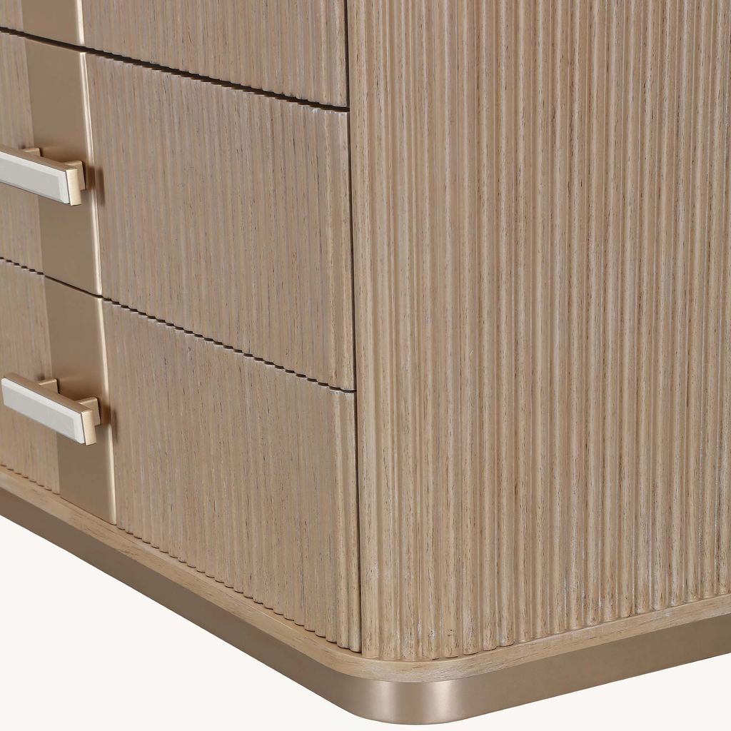 Michael Amini West Kensington Highboy Chest - Sea Salt Caramel