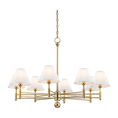Hudson Valley Lighting Classic No.1 8 Light 40 inch Aged Brass Chandelier Ceiling Light