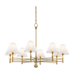 Hudson Valley Lighting Classic No.1 8 Light 40 inch Aged Brass Chandelier Ceiling Light