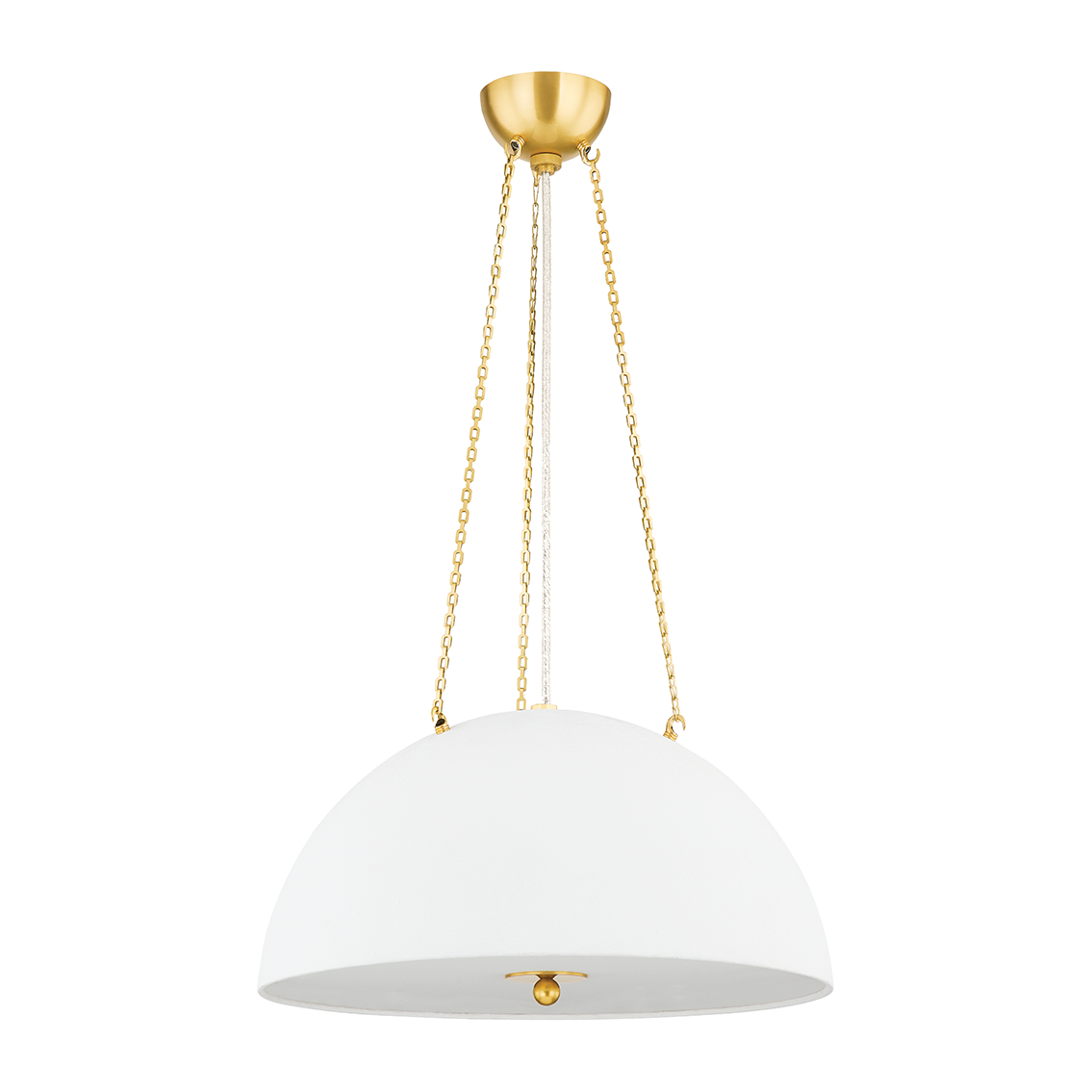 Hudson Valley Lighting Chiswick 3 Light 20 inch Aged Brass/White Plaster Pendant Ceiling Light