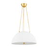 Hudson Valley Lighting Chiswick 3 Light 20 inch Aged Brass/White Plaster Pendant Ceiling Light