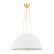 Hudson Valley Lighting Chiswick 4 Light 30 inch Aged Brass/White Plaster Pendant Ceiling Light