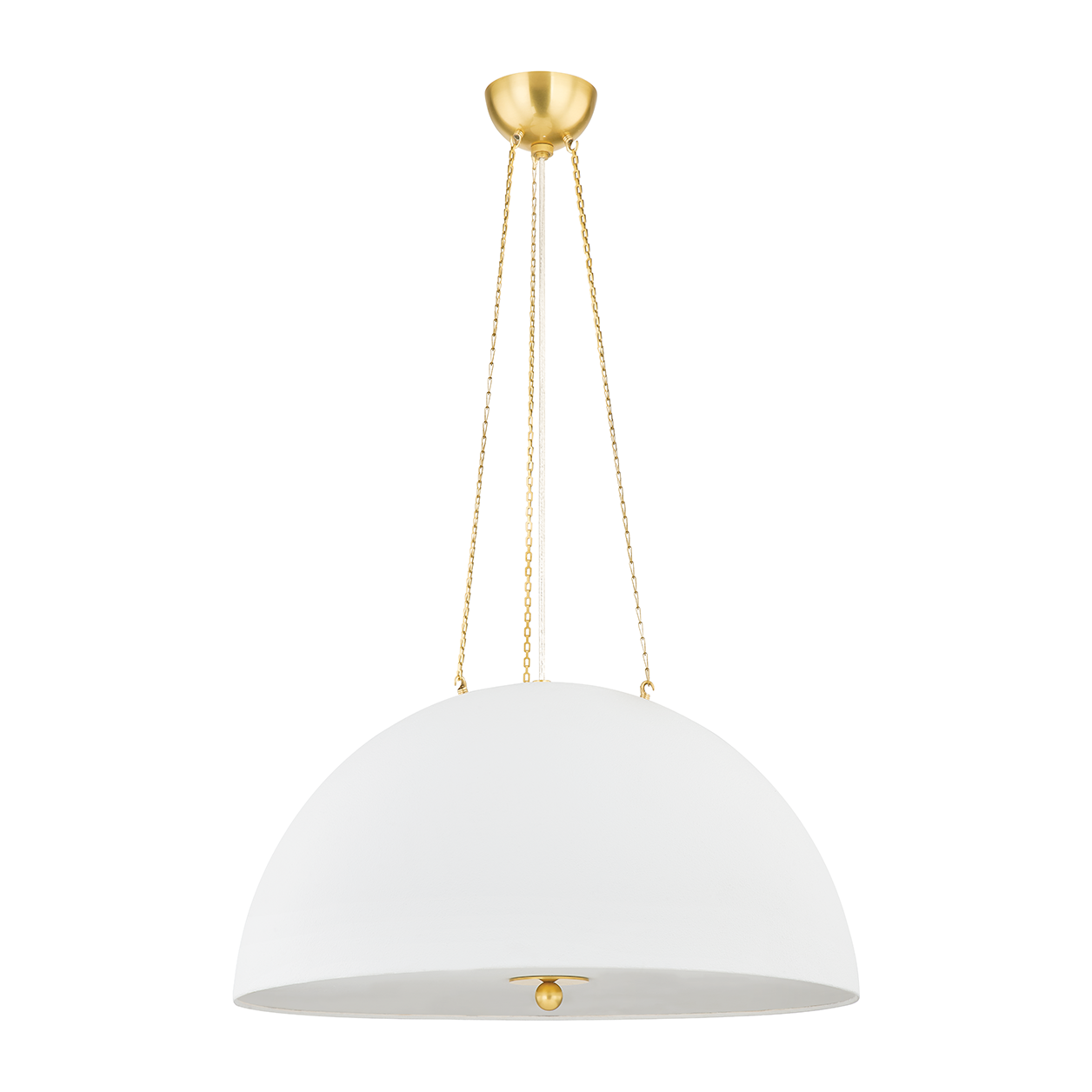 Hudson Valley Lighting Chiswick 4 Light 30 inch Aged Brass/White Plaster Pendant Ceiling Light