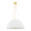 Hudson Valley Lighting Chiswick 4 Light 30 inch Aged Brass/White Plaster Pendant Ceiling Light