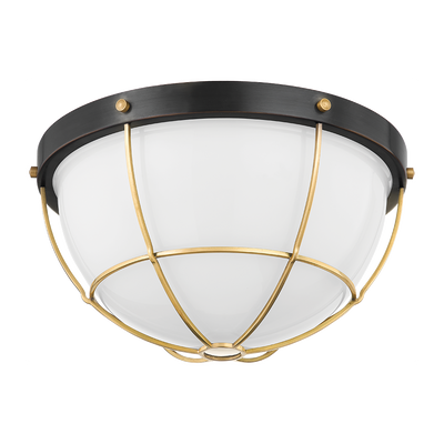 Hudson Valley Lighting Holkham 2 Light 12.5 inch Aged Brass/Distressed Bronze Flush Mount Ceiling Light