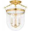 Hudson Valley Lighting Rousham 3 Light 12.75 inch Aged Brass Semi Flush Ceiling Light