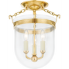 Hudson Valley Lighting Rousham 3 Light 12.75 inch Aged Brass Semi Flush Ceiling Light