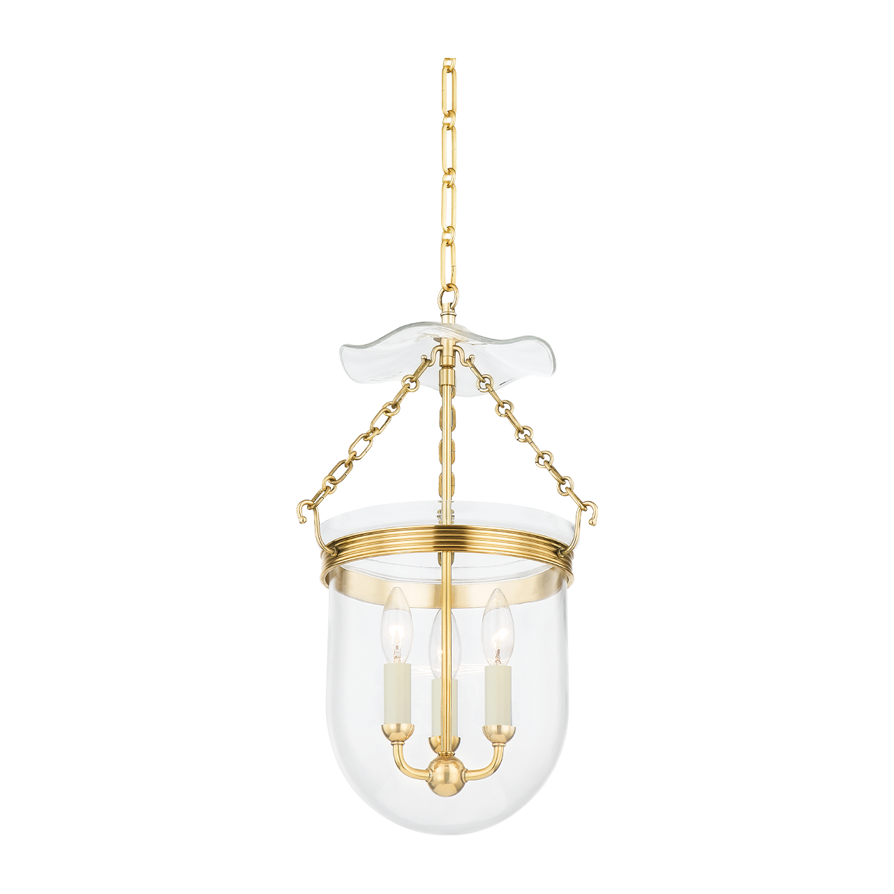Hudson Valley Lighting Rousham 3 Light 12.75 inch Aged Brass Lantern Ceiling Light