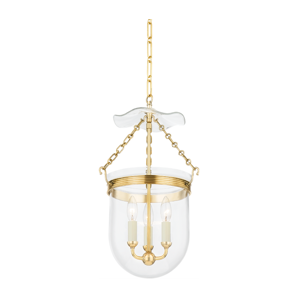 Hudson Valley Lighting Rousham 3 Light 12.75 inch Aged Brass Lantern Ceiling Light