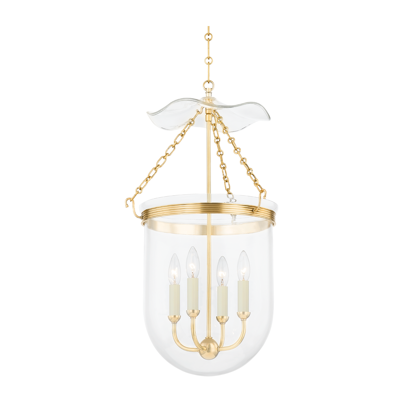 Hudson Valley Lighting Rousham 4 Light 15.75 inch Aged Brass Lantern Ceiling Light
