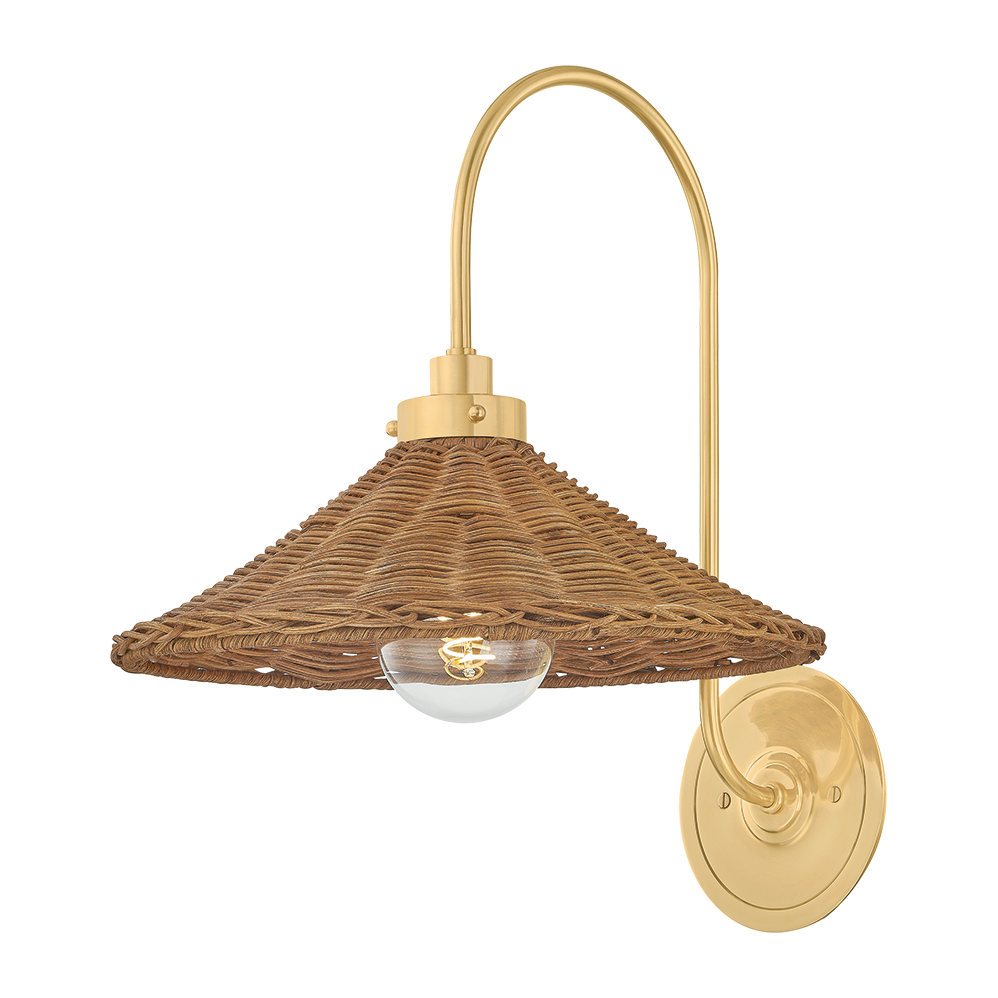 Hudson Valley Lighting Kensington 1 Light Aged Brass Wall Sconce Wall Light