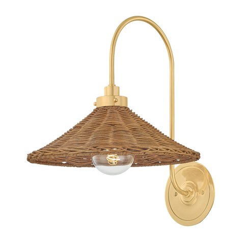Hudson Valley Lighting Kensington 1 Light Aged Brass Wall Sconce Wall Light