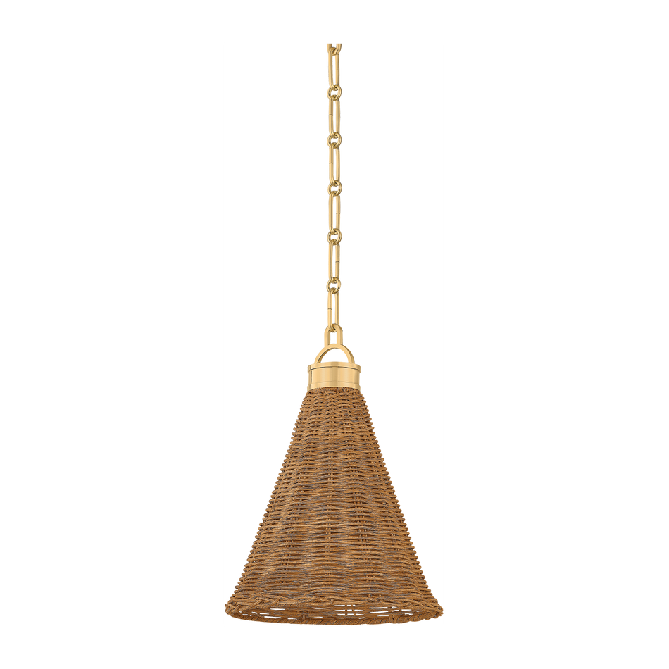 Hudson Valley Lighting Kensington 1 Light 10 inch Aged Brass Pendant Ceiling Light