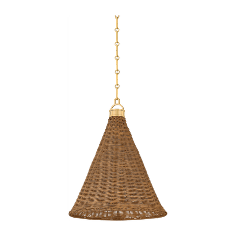 Hudson Valley Lighting Kensington 1 Light Aged Brass Pendant Ceiling Light