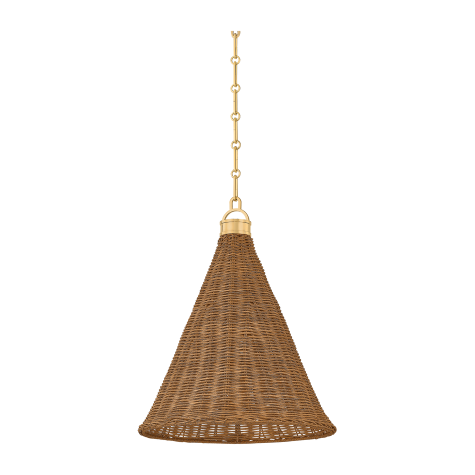 Hudson Valley Lighting Kensington 1 Light Aged Brass Pendant Ceiling Light