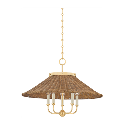 Hudson Valley Lighting Kensington 5 Light Aged Brass Chandelier Ceiling Light