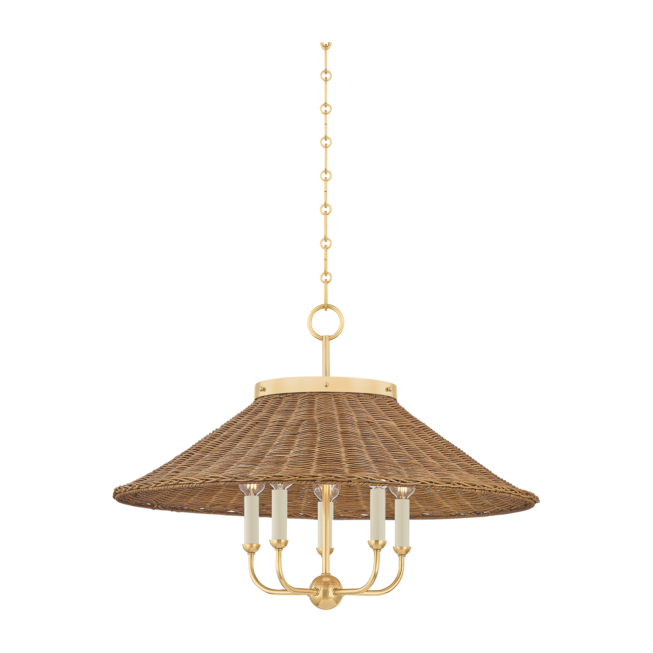 Hudson Valley Lighting Kensington 5 Light Aged Brass Chandelier Ceiling Light