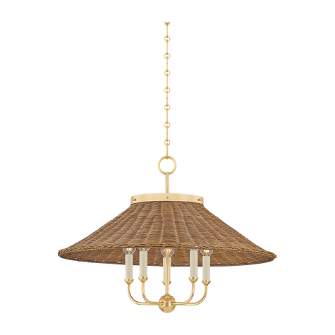 Hudson Valley Lighting Kensington 5 Light Aged Brass Chandelier Ceiling Light