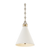 Hudson Valley Lighting Plaster No.1 1 Light 10 inch Aged Brass/White Plaster Pendant Ceiling Light