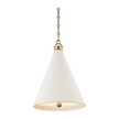 Hudson Valley Lighting Plaster No.1 1 Light 15 inch Aged Brass/White Plaster Pendant Ceiling Light
