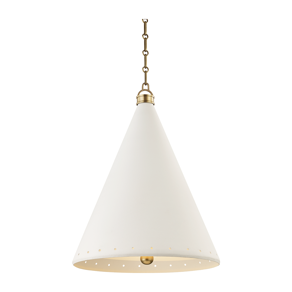 Hudson Valley Lighting Plaster No.1 2 Light 20 inch Aged Brass/White Plaster Pendant Ceiling Light