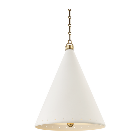 Hudson Valley Lighting Plaster No.1 2 Light 20 inch Aged Brass/White Plaster Pendant Ceiling Light