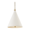 Hudson Valley Lighting Plaster No.1 2 Light 20 inch Aged Brass/White Plaster Pendant Ceiling Light