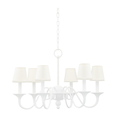 Hudson Valley Lighting Windsor 6 Light 29.5 inch White Plaster Chandelier Ceiling Light