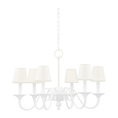 Hudson Valley Lighting Windsor 6 Light 29.5 inch White Plaster Chandelier Ceiling Light