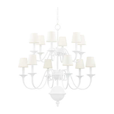 Hudson Valley Lighting Windsor 12 Light 38 inch White Plaster Chandelier Ceiling Light