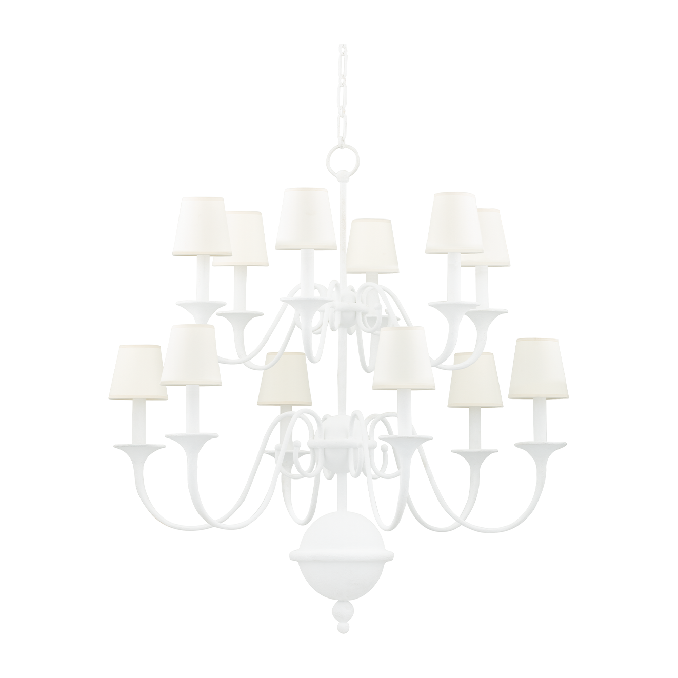 Hudson Valley Lighting Windsor 12 Light 38 inch White Plaster Chandelier Ceiling Light