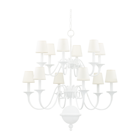 Hudson Valley Lighting Windsor 12 Light 38 inch White Plaster Chandelier Ceiling Light