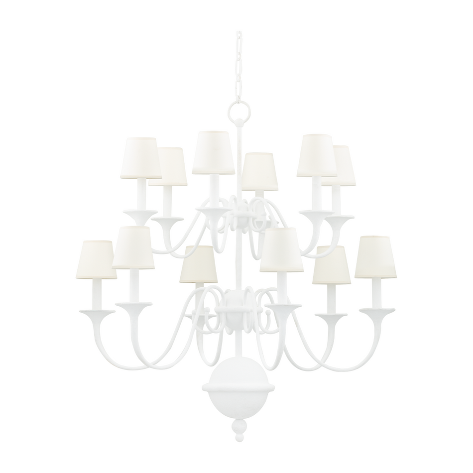 Hudson Valley Lighting Windsor 12 Light 38 inch White Plaster Chandelier Ceiling Light