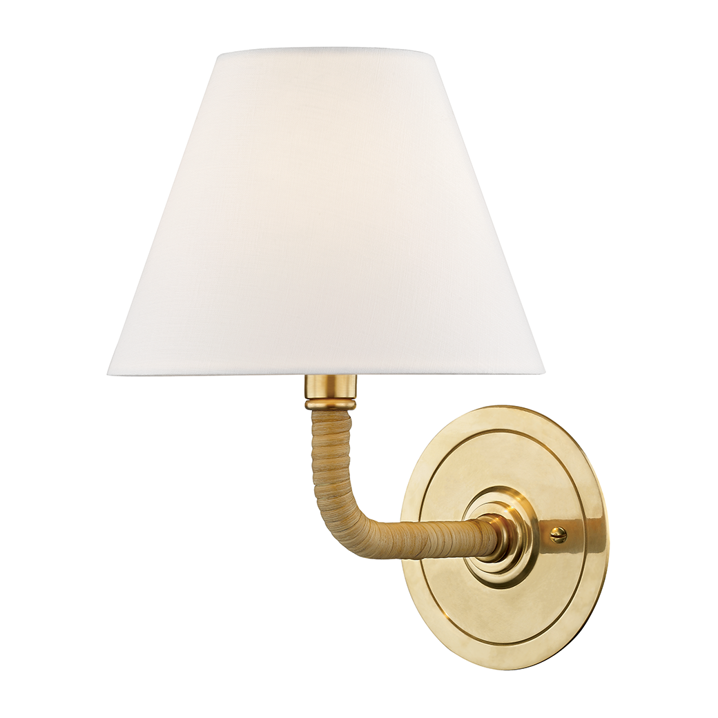 Hudson Valley Lighting Curves No.1 1 Light 8 inch Aged Brass Wall Sconce Wall Light