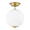 Hudson Valley Lighting Sphere No.1 1 Light 10 inch Aged Brass Semi Flush Ceiling Light