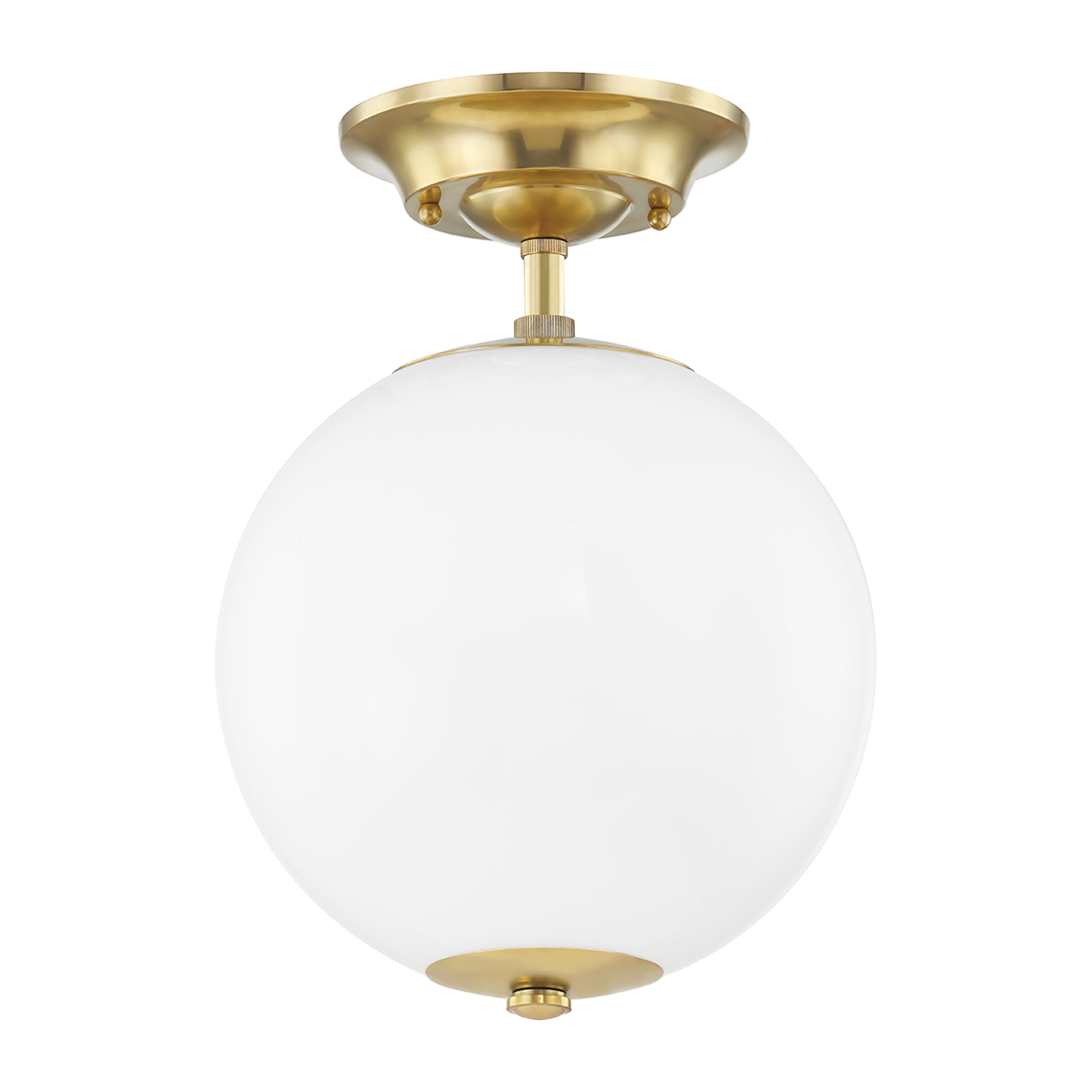 Hudson Valley Lighting Sphere No.1 1 Light 10 inch Aged Brass Semi Flush Ceiling Light