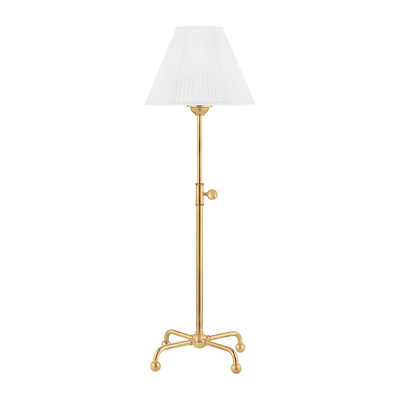 Hudson Valley Lighting Classic No.1 10 inch 60 watt Aged Brass Table Lamp Portable Light