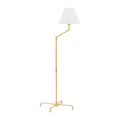 Hudson Valley Lighting Classic No.1 1 Light 22.5 inch Aged Brass Floor Lamp Portable Light
