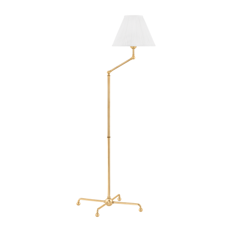 Hudson Valley Lighting Classic No.1 1 Light 22.5 inch Aged Brass Floor Lamp Portable Light