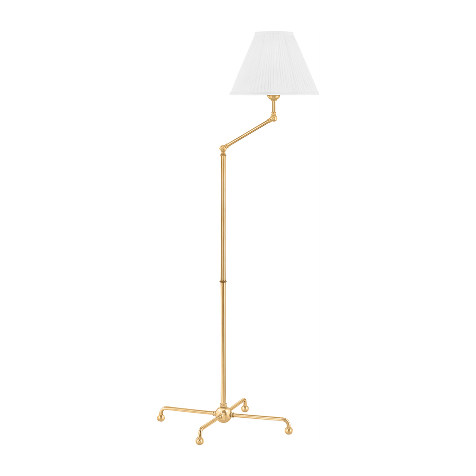 Hudson Valley Lighting Classic No.1 1 Light 22.5 inch Aged Brass Floor Lamp Portable Light