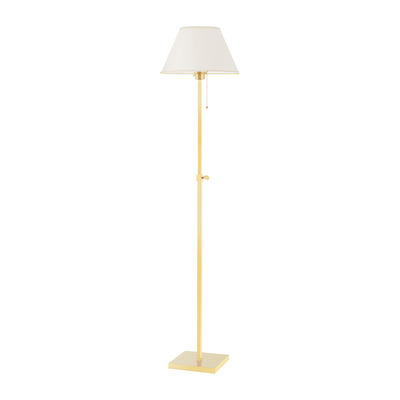 Hudson Valley Lighting Leeds 1 Light 14.75 inch Aged Brass Floor Lamp Portable Light