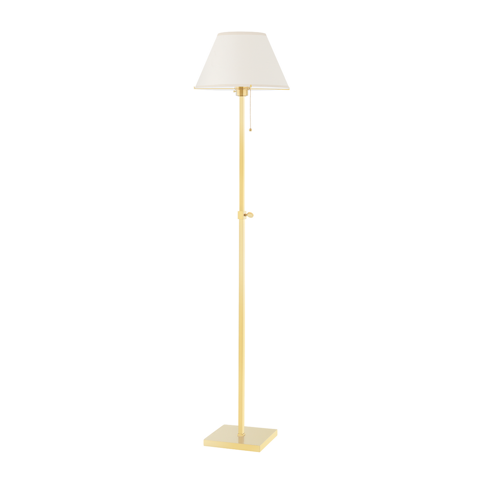 Hudson Valley Lighting Leeds 1 Light 14.75 inch Aged Brass Floor Lamp Portable Light
