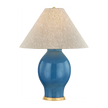 Hudson Valley Lighting Westhorpe 15 watt Aged Brass/Ceramic French Blue Table Lamp Portable Light