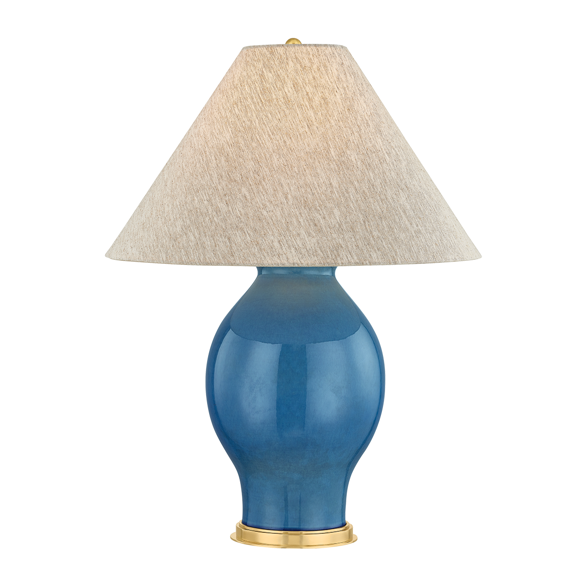 Hudson Valley Lighting Westhorpe 15 watt Aged Brass/Ceramic French Blue Table Lamp Portable Light