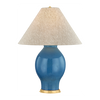 Hudson Valley Lighting Westhorpe 15 watt Aged Brass/Ceramic French Blue Table Lamp Portable Light