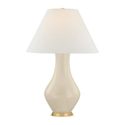 Hudson Valley Lighting Hanslope 15 watt Aged Brass/Ceramic French Muslin Table Lamp Portable Light