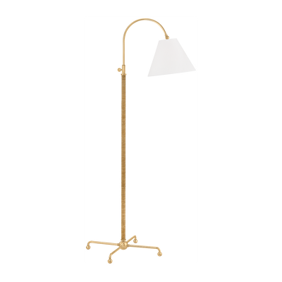 Hudson Valley Lighting Curves No.1 1 Light 30.5 inch Aged Brass Floor Lamp Portable Light
