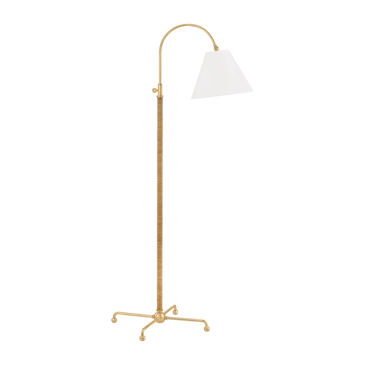 Hudson Valley Lighting Curves No.1 1 Light 30.5 inch Aged Brass Floor Lamp Portable Light