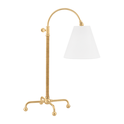 Hudson Valley Lighting Curves No.1 18.5 inch 75 watt Aged Brass Table Lamp Portable Light