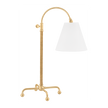 Hudson Valley Lighting Curves No.1 18.5 inch 75 watt Aged Brass Table Lamp Portable Light